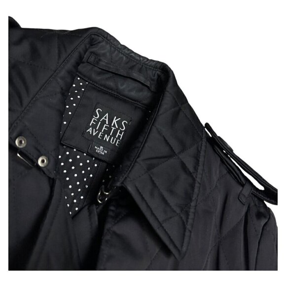 Saks Fifth Ave LUXURY Designer Long Womens Waterproof Trench Jacket Coat Small - Picture 2 of 4